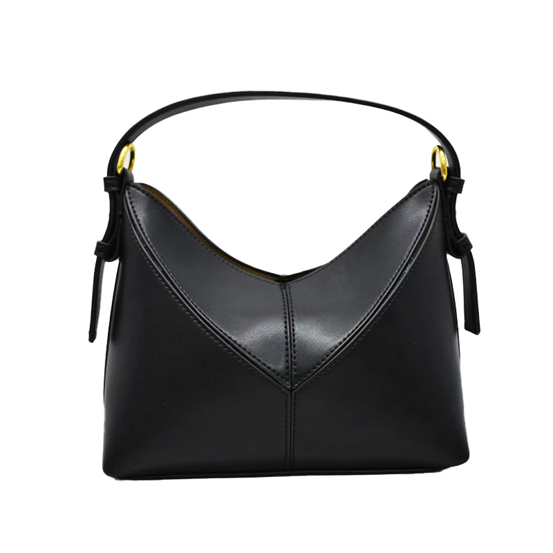 British-style black patchwork mini handbag