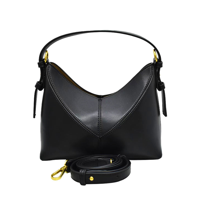 British-style black patchwork mini handbag